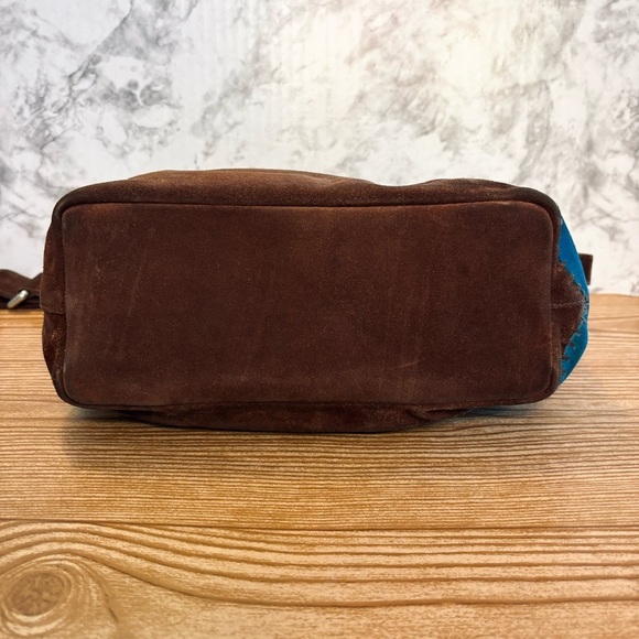 Celine Vintage Spring 2002 Leather Suede Patchwork Floral Shoulderbag Purse - Picture 8 of 15